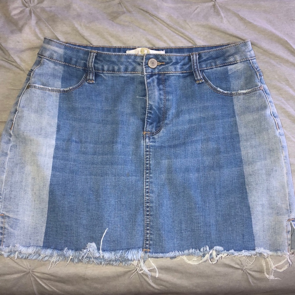 multi color jean skirt